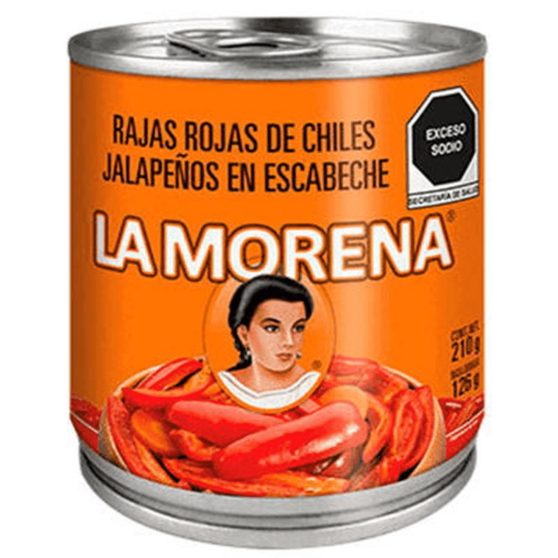 Rajas Rojas Chile Jalapeño 210g La Morena